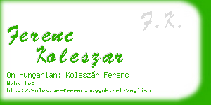 ferenc koleszar business card